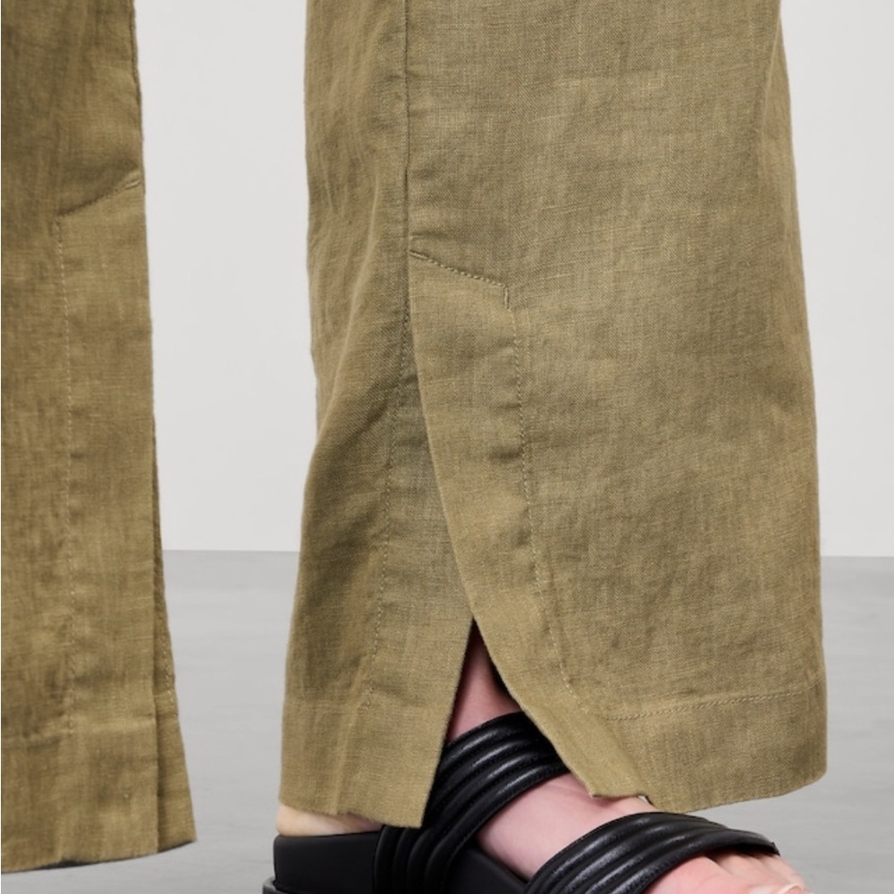 NWT Athleta Retreat Wide Leg Linen Olive Branch Pant Sz XXS/P (#851038) - Picture 5 of 10